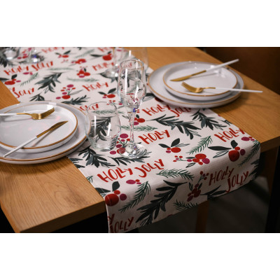 Ранер ARDESTO Happy Holidays 40х140см, 90% поліестер, 10% бавовна, білий гостролист