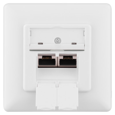Настінна розетка 2E CАТ 6 FTP, 2xRJ45, 8P8C, для прихованої проводки