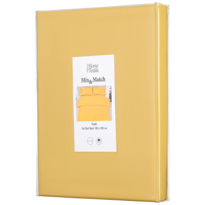 Простирадло ARDESTO Mix&Match, 180х240см, 100% бавовна, сатин, жовтий