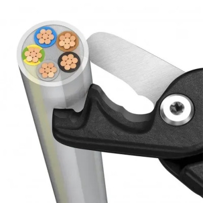 Кабелеріз KNIPEX, StepCut XL діелектричний, 225мм, фосфатовані, 0.325кг