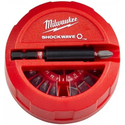 Біти Milwaukee Shockwave, сталь, кейс, набір 15шт