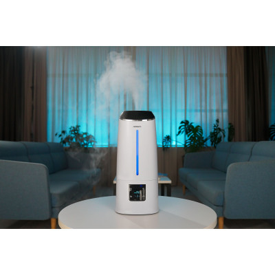 Зволожувач повітря ARDESTO ультразвуковий, 40м2, 6.5л, 390мл/г, електр. кер-ння, пульт ДК, верх. залив води, дисплей, білий Зволожувач повітря ARDESTO ультразвуковий, 40м2, 6.5л, 390мл/г, електр. кер-ння, пульт ДК, верх. залив води, дисплей, білий