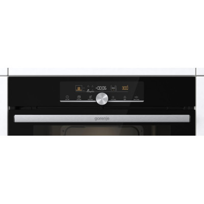 Духова шафа Gorenje електрична, 77л, A+, дисплей, покрокове випікання, чорний