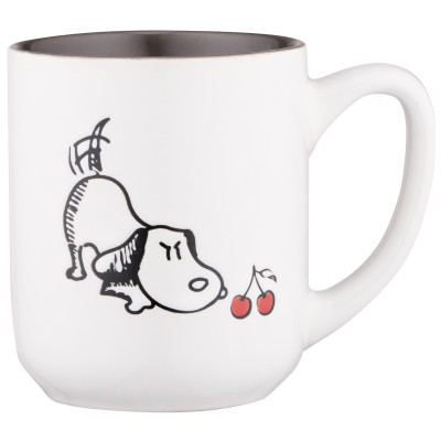 ARDESTO Чашка Dog, 380мл, кераміка, біло-сірий ARDESTO Чашка Dog, 380мл, кераміка, біло-сірий