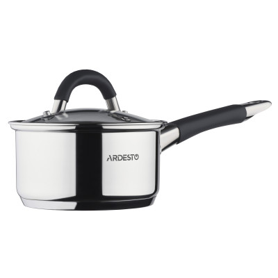 Ківш зі скляною кришкою ARDESTO Gemini Salerno, 1.2л, нержавіюча сталь, силікон