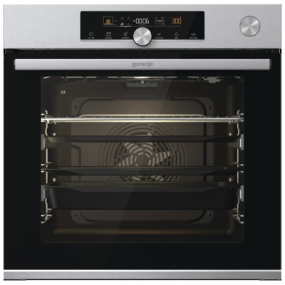 Gorenje Духова шафа електрична, 77л, A+, пара, приготув. на декількох рівнях, дисплей, нерж Gorenje Духова шафа електрична, 77л, A+, пара, приготув. на декількох рівнях, дисплей, нерж