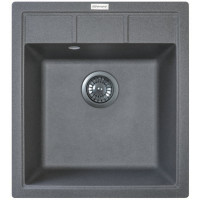Мийка кухонна Adamant Brick, штучний камінь, квадрат, без крила, 460x515x200мм, чаша - 1, врізна, сірий