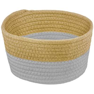 Кошик плетений для зберігання ARDESTO Vigor 3.5л, бавовняний шпагат, коричневий, сірий