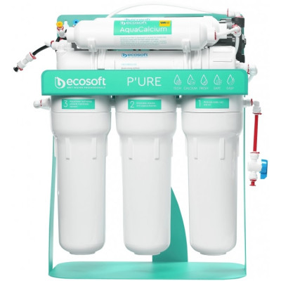 Фільтр зворотного осмосу Ecosoft P’URE AQUACALCIUM Mint з помпою на станині, мембрана 75gpd DuPont, картридж AquaCalcium збагачує мінералами, дренаж 1:1 Фільтр зворотного осмосу Ecosoft P’URE AQUACALCIUM Mint з помпою на станині, мембрана 75gpd DuPont, картридж AquaCalcium збагачує мінералами, дренаж 1:1