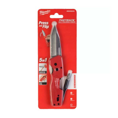 Ніж складаний Milwaukee Folding Knife, 5 in 1, біта PH2 і SL5.5, сталь Ніж складаний Milwaukee Folding Knife, 5 in 1, біта PH2 і SL5.5, сталь