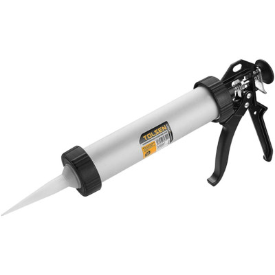 Пістолет для герметика Tolsen Профі, 375мл, корпус алюмінієвий, робоча частина 375мм, алюмінієве руків’я