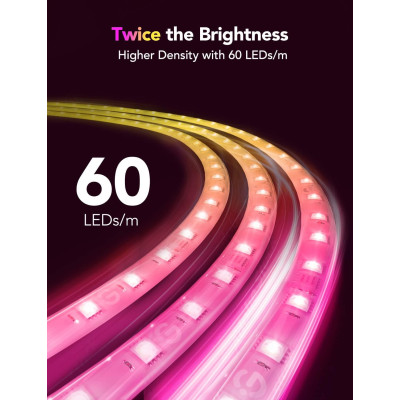 Govee Стрічка світлодіодна розумна H100E LED Strip Light M1 Matter Compatible 1m extension of H61E1, 1м, RGBIC , WI-FI/Bluetooth, білий