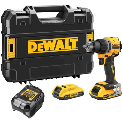 Шурупокрут-дриль акумуляторний DeWALT XR Li-Ion 18В акб 2х2А·год 74Нм 0-450·0-1650об/хв кейс TSTAK, ЗП 1.12кг