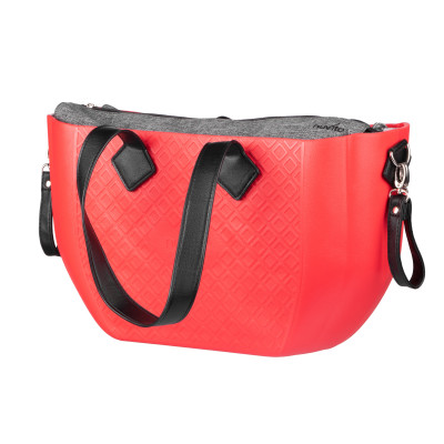 Сумка Nuvita MyMia ручки еко-шкіра, килимок, ремені для коляски, червоно-чорний