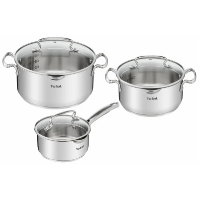 Набір посуду Tefal DUETTO+, 6предметів, нержавіюча сталь, скло Набір посуду Tefal DUETTO+, 6предметів, нержавіюча сталь, скло