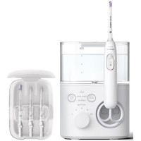 Іригатор Philips стаціонарний Sonicare Philips Sonicare Power Flosser 7000, чаша 600 мл, від мережі , чохол, 4 насадки , білий