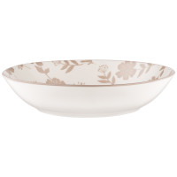 Тарелка суповая ARDESTO Ravenna, 790мл, 20см, фарфоровая, бело-бежевый