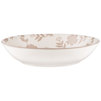 Тарелка суповая ARDESTO Ravenna, 790мл, 20см, фарфоровая, бело-бежевый