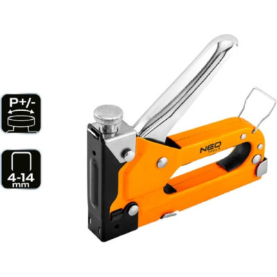 Neo Tools Степлер, 4-14мм, тип скоб J, регулювання забивання скоби Neo Tools Степлер, 4-14мм, тип скоб J, регулювання забивання скоби