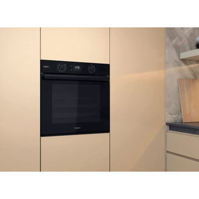 Духова шафа Whirlpool електрична, 71л, A+, дисплей, конвекція, телескопічні напрямні, пара, чорний
