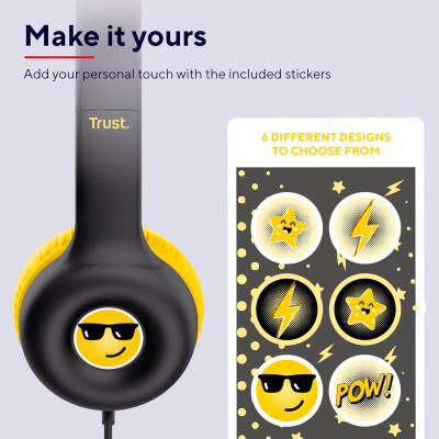 Trust Навушники Nouna Headphones mini-jack, Mic, Чорний