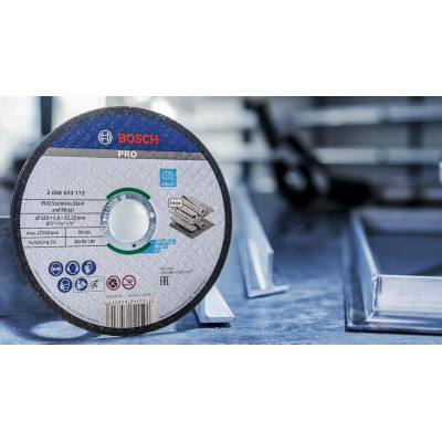Диск отрезной Bosch Professional для нержавеющей стали и металла, 125x1.6x22.23мм, 100шт