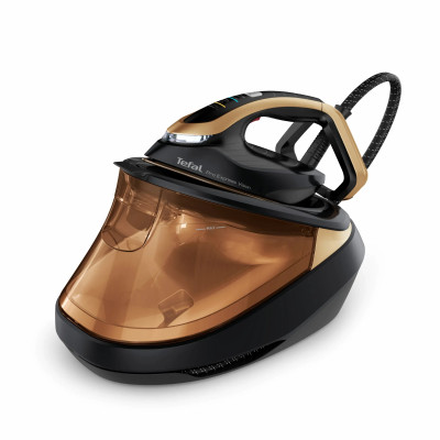 Tefal Праска-парогенератор Pro Express Vision, 3000Вт, 1200мл, паровий удар -800гр, постійна пара - 180гр, керам. підошва, чорно-золотий Tefal Праска-парогенератор Pro Express Vision, 3000Вт, 1200мл, паровий удар -800гр, постійна пара - 180гр, керам. підошва, чорно-золотий