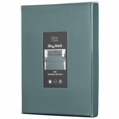 Простирадло ARDESTO Mix&Match Premium, 180х240см, 100% бавовна, сатин, зелений