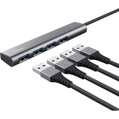 Trust USB-хаб Halyx Type-C to 4-Port USB-A 3.2 Grey