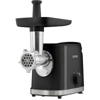 М'ясорубка Gorenje, 1800Вт, 2.1кг/хв, 2 решітки, насадка для ковбас, пластик/метал, чорний