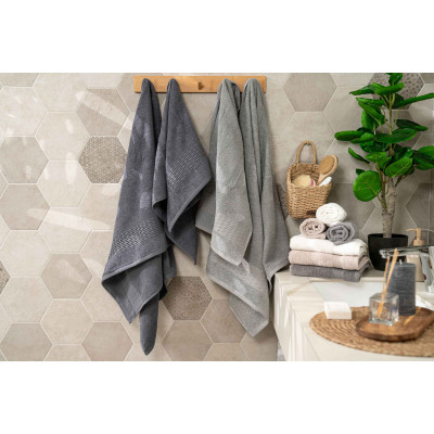 Набір рушників махрових ARDESTO Lotus, 50х90см, 70х140см, 2шт, 100% бавовна, сірий темний