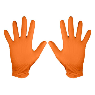 Рукавички робочі/медичні Neo Tools, перфоровані нітрилові, р.XL, помаранчевий, 50шт