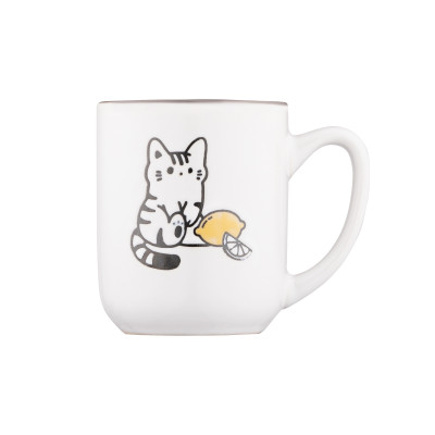 Чашка ARDESTO Cat, 380мл, кераміка, біло-сірий
