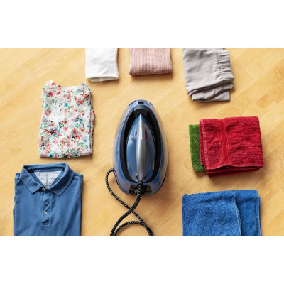 Праска-парогенератор Gorenje, 3000Вт, 1500мл, паровий удар -160гр, дисплей, керам. підошва, синій