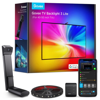 Govee Набір адаптивного підсвічування H6097 Backlight 3 Lite 40-50', RGBICW, WI-FI/Bluetooth, чорний Govee Набір адаптивного підсвічування H6097 Backlight 3 Lite 40-50', RGBICW, WI-FI/Bluetooth, чорний