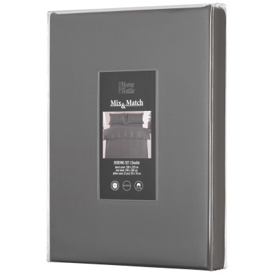 КПБ 2.0сп ARDESTO Mix&Match Premium, підковдра 200х220см, простирадло 240х260см, наволочки (2) 50х70см, 100% бавовна, сатин, сірий КПБ 2.0сп ARDESTO Mix&Match Premium, підковдра 200х220см, простирадло 240х260см, наволочки (2) 50х70см, 100% бавовна, сатин, сірий