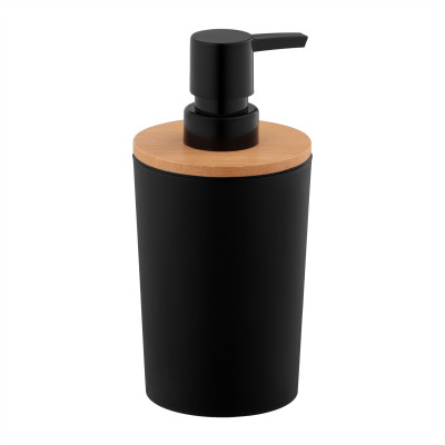 Диспенсер для мила ARDESTO Minimalism 380мл, поліпропілен, бамбук, чорний