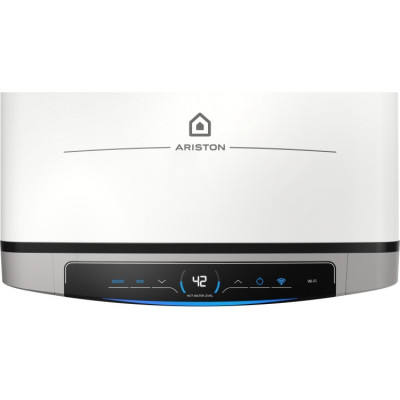 Водонагрівач електричний Ariston VELIS DUNE WIFI 50 EU плаский, слім, 50л, 2*1,5 кВт, емал. нагр. ел, ун. монтаж, ел. кер-ня, B, Італія, білий