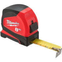Рулетка Milwaukee Pro Compact, 8мх25мм, з фіксатором змотування, АБС-пластик