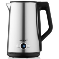 ARDESTO Електрочайник EKL-X52E/1.7 л/2200 Вт/подвійні стінки/LED дисплей/7 темп. режими/Strix контроль/нержавіюча сталь