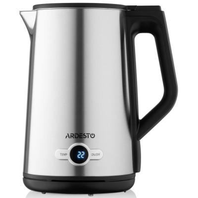 Електрочайник ARDESTO Steel Collection 1.7л, Strix, LED дисплей, подвійні стінки, сріблястий Електрочайник ARDESTO Steel Collection 1.7л, Strix, LED дисплей, подвійні стінки, сріблястий