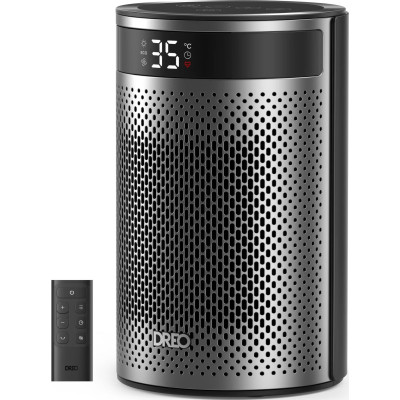 Тепловентилятор Dreo, 20м2, 1500Вт, електр. упр-ння, керамич.нагрів.елемент, пульт ДУ, срібний Тепловентилятор Dreo, 20м2, 1500Вт, електр. упр-ння, керамич.нагрів.елемент, пульт ДУ, срібний