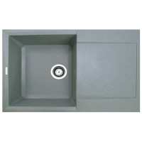 Мийка кухонна Adamant Horizon, штучний камінь, прямокут., з крилом, 780х495х230мм, чаша - 1, врізна, сірий