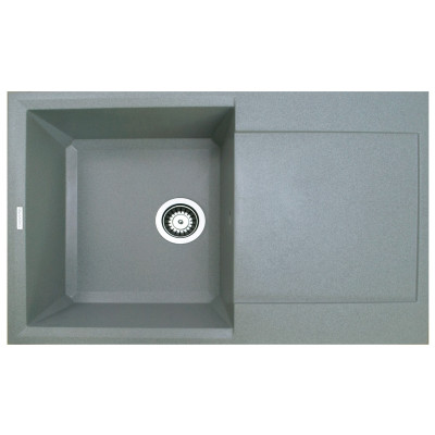 Мийка кухонна Adamant Horizon, штучний камінь, прямокут., з крилом, 780х495х230мм, чаша - 1, врізна, сірий