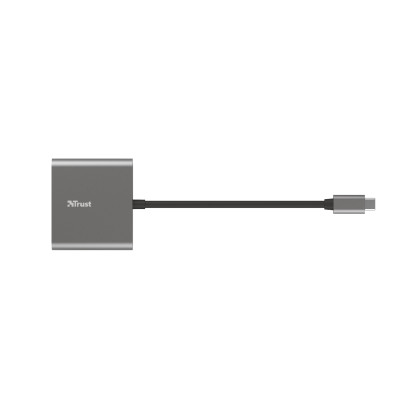 Хаб Trust Dalyx 3-in-1 USB-С > USB-А 3.2/USB-С/HDMI, Алюміній, 0.1м, чорний