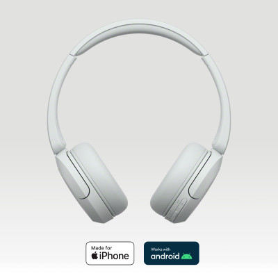 Навушники On-ear Sony WH-CH520 BT 5.2, SBC, AAC, Wireless, Mic, Білий (WHCH520W.CE7)