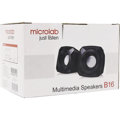 Акустическая система MICROLAB B-16 2.0, USB, mini-jack, черный Акустическая система MICROLAB B-16 2.0, USB, mini-jack, черный