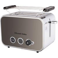Тостер Russell Hobbs Distinctions 2-Slice 1670Вт, підігрів, розморожування, пластик, сріблясто-сірий Тостер Russell Hobbs Distinctions 2-Slice 1670Вт, підігрів, розморожування, пластик, сріблясто-сірий