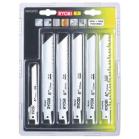 Полотно пиляльне для шабельної пили Ryobi RAK06RB по дереву металу набір 6шт Полотно пиляльне для шабельної пили Ryobi RAK06RB по дереву металу набір 6шт