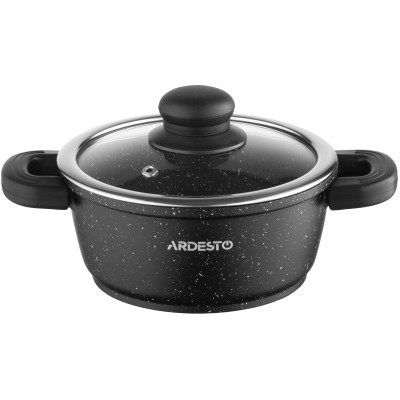 Каструля зі скляною кришкою ARDESTO Gemini Anzio, 1.2л, алюміній, чорний